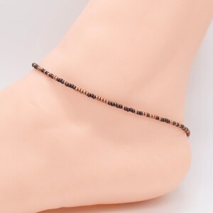 Beach Anklet, Beaded Anklet, Gift For Her, Ankle Bracelet, Women’s Anklet, Anklet Jewelry, Boho Anklet, Gold Anklet, Brown Anklet