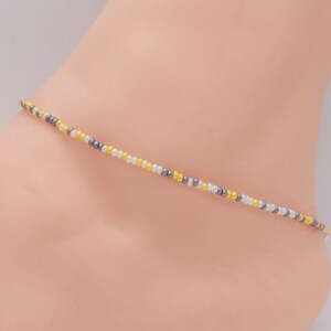 Beach Anklet, Beaded Anklet, Gift For Her, Ankle Bracelet, Women’s Anklet, Anklet Jewelry, Boho Anklet, Yellow Anklet, Multicolor Anklet