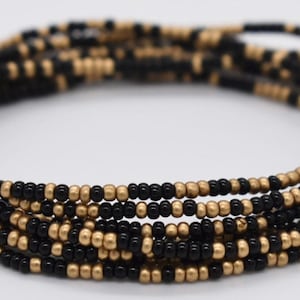 Pulsera elástica, pulsera apilable, pulsera negra, pulsera de amigo, pulsera de cuentas, pulsera elástica, pulsera de oro, pulsera hippie