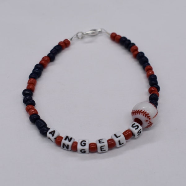 Los Angeles Angels, Baseball Bracelet, Angels Bracelet, Los Angeles Bracelet, Sports Bracelet, Team Bracelets, Bead Bracelet