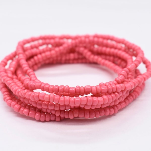 Stretch Bracelet, Stackable Bracelet, Stack Bracelet, Coral Bracelet, Beach Wear, Beaded Bracelet, Neon Coral Bracelet, Stretchy Bracelet