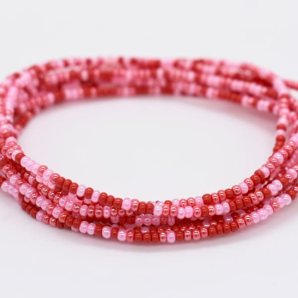 Stretch Bracelet, Stackable Bracelet, Bead Bracelet, Friendship Bracelet, Red Bracelet, Pink Bracelet, Beaded Bracelet, Friend Bracelet