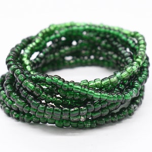 Pulsera elástica, pulsera apilable, pulsera apilable, pulsera de la amistad, pulsera de cuentas, pulsera elástica verde, pulsera elástica