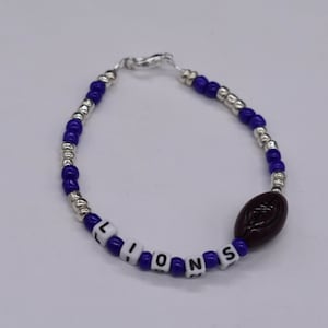 Loins Bracelet, Detroit Loins Bracelet, Sports Bracelet, Detroit Bracelet, Team Bracelet, Beaded Bracelet, Football Bracelet, Bead Bracelet
