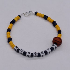 Denver Nuggets Bracelet, Nuggets Bracelet, Denver Bracelet, Sports Bracelet, Team Bracelets, Basketball Bracelet, Beaded Bracelet