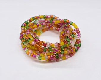 Stretch Seed Bead Bracelet, Multi Color Stretchy Bracelet, Summer Beach Wear