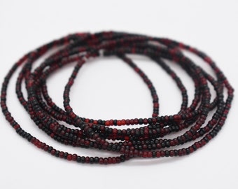 Stretch Bracelet, Stackable Bracelet, Black Bracelet, Friendship Bracelet, Beaded Bracelet, Stretchy Bracelet, Garnet Bracelet, Red Bracelet