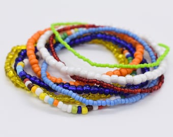 Seed Bead Stretch Bracelet Set, Colorful Stacking Bracelets