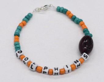 Miami Dolphins-kralenarmband, voetbalbedel