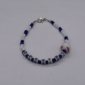 LA Dodgers , Beaded Bracelets, Baseball Bracelets, Dodgers Bracelets, Sports Bracelets, Team Bracelets, Baseball Jewelry, Baseball Swag