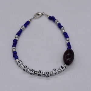 Cowboys Bracelet, Dallas Cowboys, Sports Bracelets, Football Bracelet, Bead Bracelet, Dallas Cowboy Bracelet, Team Bracelets