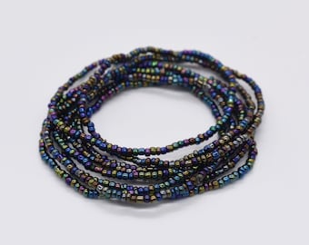 Ensemble de bracelets extensibles à perles de rocaille empilables