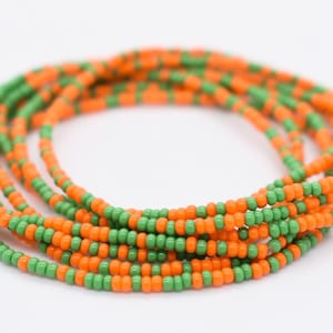 Stretch Bracelet, Bracelet Stack, Orange and Green Bracelet, Bead Bracelet, Stretchy Bracelet, Trendy Jewelry, Boho Jewelry, Gift for Her