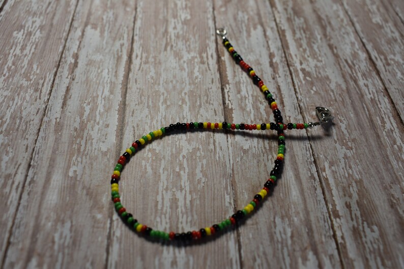 Rasta Beaded Anklet Jamaican Anklet One Love Anklet Rasta Etsy