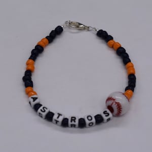 Houston Astros Bracelet, Baseball Bracelet, Astros Bracelet, Houston Bracelet, Sports Bracelet, Team Bracelet, Beaded Bracelet,Bead Bracelet