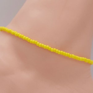 Beach Anklet, Beaded Anklet, Gift For Her, Ankle Bracelet, Women’s Anklet, Anklet Jewelry, Boho Anklet, Yellow Anklet, Summer Jewelry