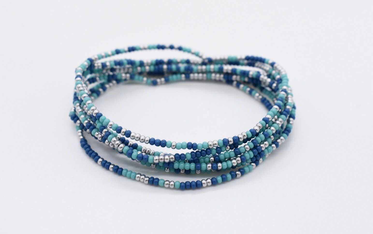 Stretch Bracelets, Stackable Bracelet, Bead Bracelet, Hippie Bracelet, Silver Bracelet, Blue Bracelet, Stack Bracelet , Stretchy Bracelet