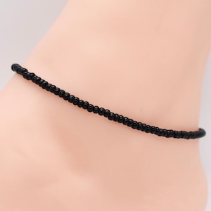 Beach Anklet, Beaded Anklet, Gift For Her, Ankle Bracelet, Women’s Anklet, Anklet Jewelry, Boho Anklet, Black Anklet, Summer Jewelry