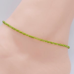Tornozeleira de praia, tornozeleira com contas, presente para ela, pulseira de tornozelo, tornozeleira feminina, joias de tornozeleira, tornozeleira boho, tornozeleira verde, joias de verão