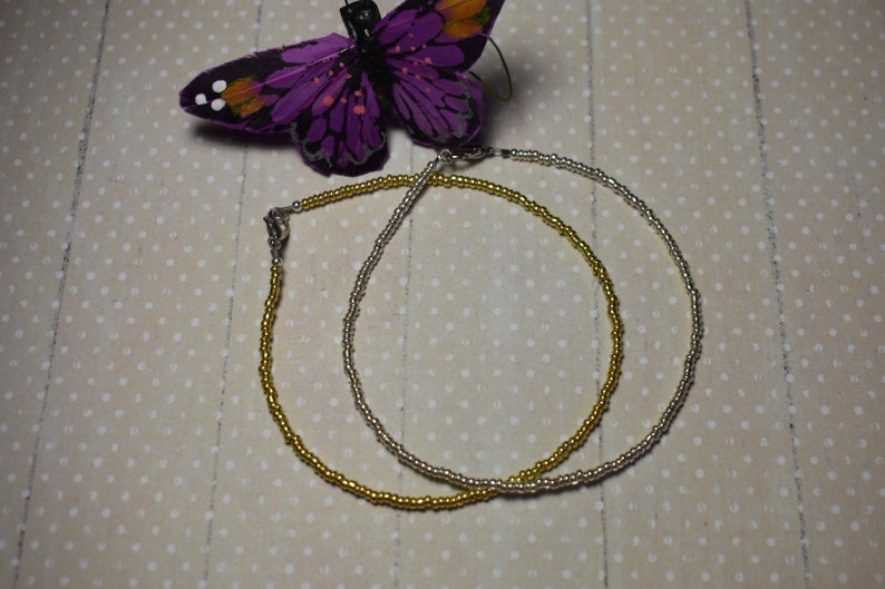 Silver Seed Bead Anklet Gold Seed Bead Anklet Beach Wear Hippy Anklet Beaded Anklet Boho Anklet