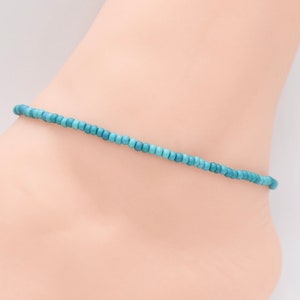 Beach Anklet, Beaded Anklet, Gift For Her, Ankle Bracelet, Women’s Anklet, Anklet Jewelry, Boho Anklet, Blue Anklet, Summer Jewelry
