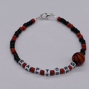 Toronto Raptors Bracelet, Raptors Bracelet, Toronto Bracelet, Sports Bracelet, Team Bracelets, Basketball Bracelet, Beaded Bracelet