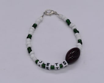 Jets Bracelet, New York Jets, Sports Bracelet, Team Bracelet, Football Bracelet, Beaded Bracelet, New York Jets Bracelet, Beaded Bracelet