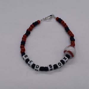 Boston Red Sox, Red Sox Bracelet, Baseball Bracelet,Baseball Jewelry, Beaded Bracelet, Team Bracelet, Sports Bracelet, Bead Bracelet