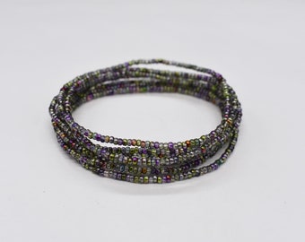 Stackable Seed Bead Stretch Bracelet, Multi Color