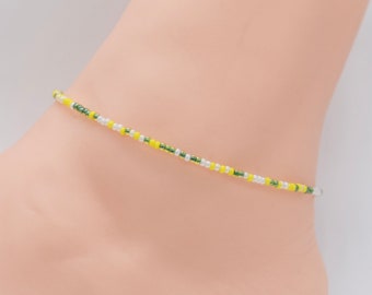 Beach Anklet, Yellow Anklet, Gift For Her, Ankle Bracelet, Women’s Anklet, Anklet Jewelry, Boho Anklet, Hippie Anklet, Multicolor Anklet