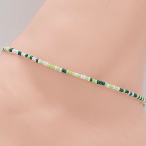 Beach Anklet, Beaded Anklet, Gift For Her, Ankle Bracelet, Women Anklet, Anklet Jewelry, Boho Anklet, Green Bracelet, Anklet, Hippie Anklet