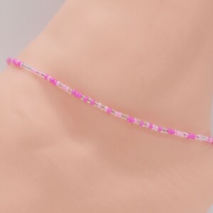 Beach Anklet, Beaded Anklet, Gift For Her, Ankle Bracelet, Women’s Anklet, Anklet Jewelry, Boho Anklet, Pink Anklet, Multicolor Anklet