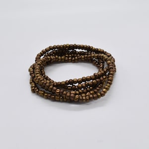 Stretch Bracelet, Stackable Bracelet, Stack Bracelet, Seed Bead Bracelet, Beaded Bracelet, Metallic Gold Stretch Bracelet, Stretchy Bracelet