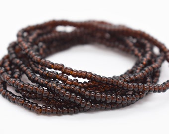 Brown Czech Seed Bead Stretch Bracelet, Stackable Jewelry