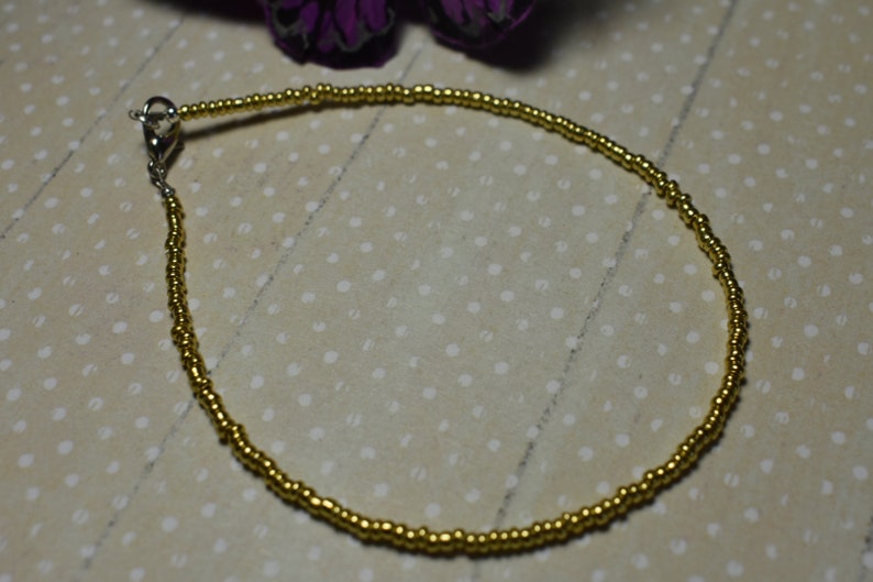 Silver Seed Bead Anklet Gold Seed Bead Anklet Beach Wear Hippy Anklet Beaded Anklet Boho Anklet