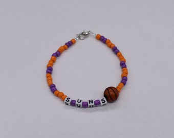 Phoenix Suns Bracelet, Suns Bracelet, Phoenix Bracelet, Sports Bracelet, Team Bracelets, Basketball Bracelet, Beaded Bracelet