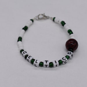 Boston Celtics Bracelet, Celtics, Sports Bracelet, Team Bracelet, Beaded Bracelet, Celtics Bracelet, Football Bracelet, Basketball Bracelet