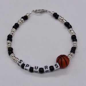 San Antonio Spurs Bracelet, Spurs Bracelet, Sports Bracelet, Team Bracelet, Basketball Bracelet, Bead Bracelet, Beaded Bracelet