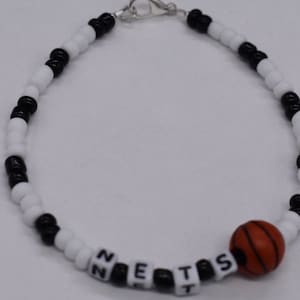 Brooklyn Nets Armband, Netze Armband, Brooklyn Armband, Sportarmband, Team Armbänder, Basketball Armband, Perlen Armband
