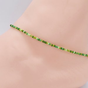 Tornozeleira de praia, tornozeleira com contas, presente para ela, tornozeleira feminina, tornozeleira feminina, tornozeleira boho, tornozeleira verde, tornozeleira hippie