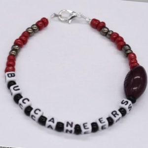 Buccaneers Bracelet, Tampa Bay Buccaneers, Sports Bracelet, Team Bracelet, Football Bracelet, Beaded Bracelet, Bucs Bracelet, Bead Bracelet