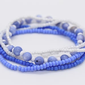Stretch Bracelets, Gift For Her, Hippie Bracelet, Purple Bracelets, Stackable Bracelet, Stack Bracelets, Stretchy Bracelets, Blue Bracelets
