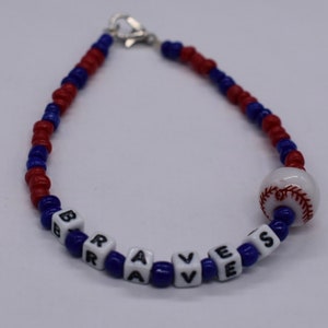 Atlanta Braves, Baseball Bracelet, Braves Bracelet, Atlanta Bracelet, Sports Bracelet, Team Bracelets, Beaded Bracelet, Baseball Jewelry