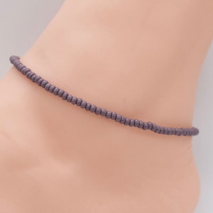Beach Anklet, Beaded Anklet, Gift For Her, Ankle Bracelet, Women’s Anklet, Anklet Jewelry, Boho Anklet, Purple Anklet, Summer Jewelry