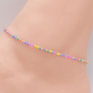 Beach Anklet, Beaded Anklet, Gift For Her, Ankle Bracelet, Women’s Anklet, Anklet Jewelry, Boho Anklet, Hippie Anklet, Multicolor Anklet