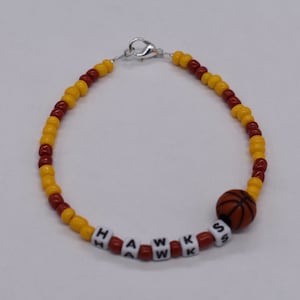 Atlanta Hawks Bracelet, Hawks Bracelet, Atlanta Bracelet, Sports Bracelet, Team Bracelets, Basketball Bracelet, Beaded Bracelet, Fan Gear