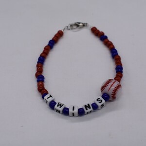 Minnesota Twins, Baseball Bracelet, Twins Bracelet,  Bead Bracelet, Minnesota Bracelet, Sports Jewelry,  Sports Bracelet, Team Bracelets