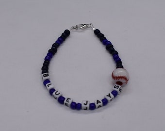 Toronto Blue Jays, Baseball Bracelet, Blue Jays, Sports Bracelet, Team Bracelets, Baseball Jewelry, Beaded Bracelet, Sports Jewelry