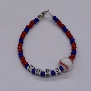 Chicago Cubs Bracelet,  Baseball Bracelet, Cubs Bracelet, Chicago Bracelet, Bead Bracelet, Sports bracelets, Team Bracelets
