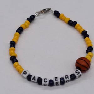 Indiana Pacers Bracelet, Pacers Bracelet, Indiana Bracelet, Sports Bracelet, Team Bracelets, Basketball Bracelet, Beaded Bracelet
